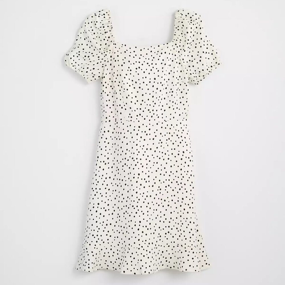 LOFT ~Petite Dotted Tie Back Flare Polka Dot Dress in size OOP* XXS (tagged OP)